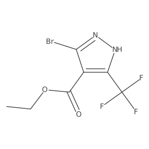 ethyl 3-bromo-5-(trifluoromethyl)-1H-pyrazole-4-carboxylate结构式