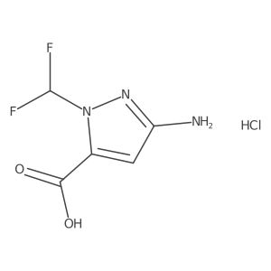 3-Amino-1-(difluoromethyl)-1H-pyrazole-5-carboxylic acid hydrochloride Structure