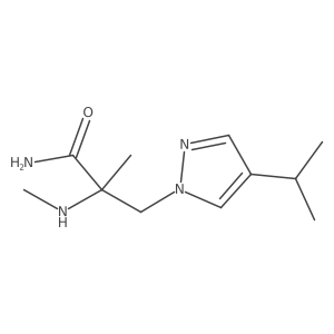 2-methyl-2-(methylamino)-3-[4-(propan-2-yl)-1H-pyrazol-1-yl]propanamide结构式