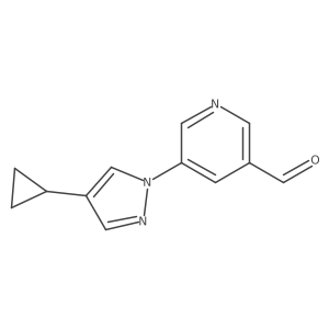 5-(4-cyclopropyl-1H-pyrazol-1-yl)pyridine-3-carbaldehyde结构式