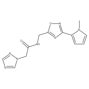 N-((3-(1-methyl-1H-pyrrol-2-yl)-1,2,4-oxadiazol-5-yl)methyl)-2-(1H-1,2,4-triazol-1-yl)acetamide Structure