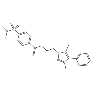 N-(2-(3,5-dimethyl-4-phenyl-1H-pyrazol-1-yl)ethyl)-4-(N,N-dimethylsulfamoyl)benzamide结构式