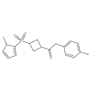2-(4-fluorophenyl)-1-(3-((1-methyl-1H-imidazol-2-yl)sulfonyl)azetidin-1-yl)ethanone Structure