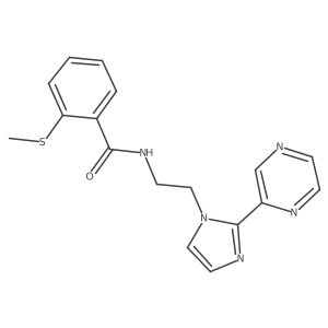 2-(methylthio)-N-(2-(2-(pyrazin-2-yl)-1H-imidazol-1-yl)ethyl)benzamide结构式