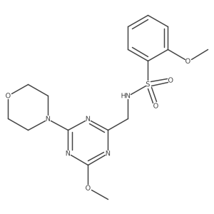 2-methoxy-N-((4-methoxy-6-morpholino-1,3,5-triazin-2-yl)methyl)benzenesulfonamide结构式