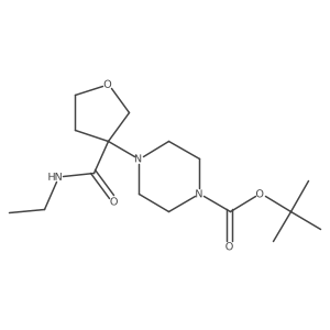 tert-Butyl 4-[3-(ethylcarbamoyl)oxolan-3-yl]piperazine-1-carboxylate Structure