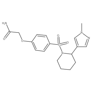 2-(4-{[2-(1-methyl-1H-pyrazol-4-yl)piperidin-1-yl]sulfonyl}phenoxy)acetamide Structure