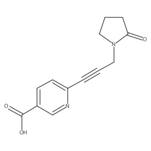 6-[3-(2-Oxopyrrolidin-1-yl)prop-1-yn-1-yl]pyridine-3-carboxylic acid结构式