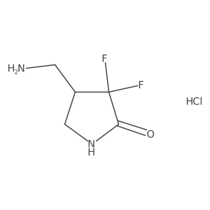 4-(Aminomethyl)-3,3-difluoropyrrolidin-2-one hydrochloride Structure