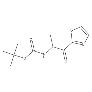 tert-butyl N-[(2R)-1-oxo-1-(1,3-thiazol-2-yl)propan-2-yl]carbamate结构式