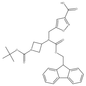 5-[({1-[(tert-butoxy)carbonyl]azetidin-3-yl}({[(9H-fluoren-9-yl)methoxy]carbonyl})amino)methyl]-1,2-oxazole-3-carboxylic acid结构式