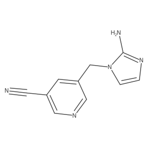 5-[(2-amino-1H-imidazol-1-yl)methyl]pyridine-3-carbonitrile结构式