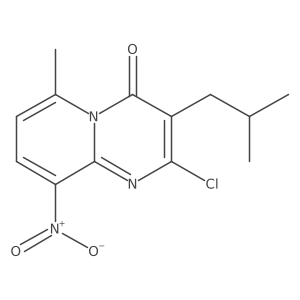 2-chloro-6-methyl-3-(2-methylpropyl)-9-nitro-4H-pyrido[1,2-a]pyrimidin-4-one结构式