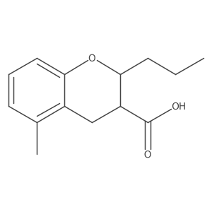 5-methyl-2-propyl-3,4-dihydro-2H-1-benzopyran-3-carboxylic acid结构式