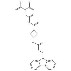 5-[3-({[(9H-fluoren-9-yl)methoxy]carbonyl}amino)cyclobutaneamido]-2-hydroxybenzoic acid Structure