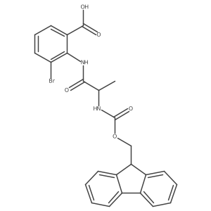 3-bromo-2-[(2S)-2-({[(9H-fluoren-9-yl)methoxy]carbonyl}amino)propanamido]benzoic acid Structure