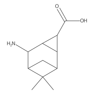 (1R,6R)-5-amino-7,7-dimethyltricyclo[4.1.1.0,2,4]octane-3-carboxylic acid结构式