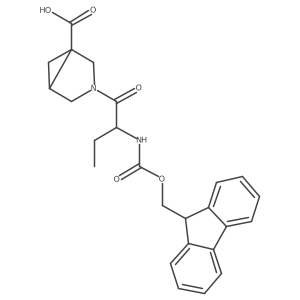 3-[2-({[(9H-fluoren-9-yl)methoxy]carbonyl}amino)butanoyl]-3-azabicyclo[3.1.0]hexane-1-carboxylic acid结构式