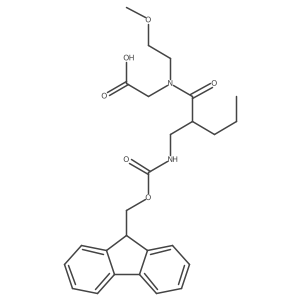 2-{2-[({[(9H-fluoren-9-yl)methoxy]carbonyl}amino)methyl]-N-(2-methoxyethyl)pentanamido}acetic acid结构式