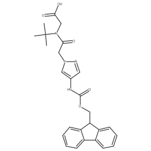 2-{N-tert-butyl-2-[4-({[(9H-fluoren-9-yl)methoxy]carbonyl}amino)-1H-pyrazol-1-yl]acetamido}acetic acid结构式