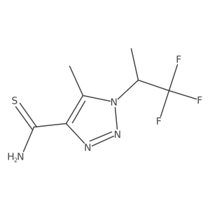 5-methyl-1-(1,1,1-trifluoropropan-2-yl)-1H-1,2,3-triazole-4-carbothioamide结构式