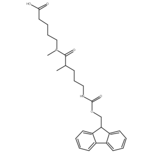 5-[5-({[(9H-fluoren-9-yl)methoxy]carbonyl}amino)-N,2-dimethylpentanamido]pentanoic acid结构式