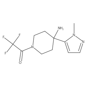 1-[4-amino-4-(1-methyl-1H-pyrazol-5-yl)piperidin-1-yl]-2,2,2-trifluoroethan-1-one Structure