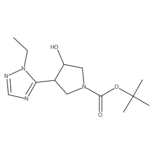 tert-butyl 3-(1-ethyl-1H-1,2,4-triazol-5-yl)-4-hydroxypyrrolidine-1-carboxylate Structure