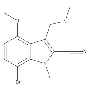 7-bromo-4-methoxy-1-methyl-3-[(methylamino)methyl]-1H-indole-2-carbonitrile结构式