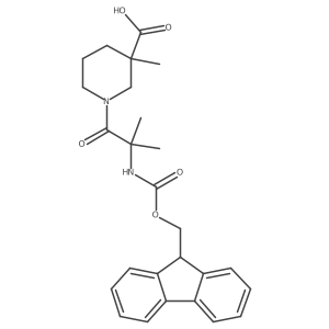 1-[2-({[(9H-fluoren-9-yl)methoxy]carbonyl}amino)-2-methylpropanoyl]-3-methylpiperidine-3-carboxylic acid结构式