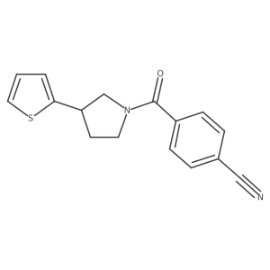 4-[3-(2-thienyl)pyrrolidine-1-carbonyl]benzonitrile Structure