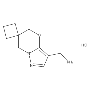 1',3'-Dihydrospiro{cyclobutane-1,2'-pyrazolo[3,2-b][1,3]oxazine}-5'-ylmethanamine hydrochloride Structure