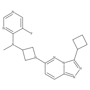 N-(1-{3-cyclobutyl-[1,2,4]triazolo[4,3-b]pyridazin-6-yl}azetidin-3-yl)-5-fluoro-N-methylpyrimidin-4-amine结构式
