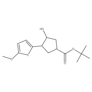 rac-tert-butyl (3R,4S)-3-hydroxy-4-(5-methoxythiophen-2-yl)pyrrolidine-1-carboxylate结构式