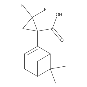 1-{6,6-Dimethylbicyclo[3.1.1]hept-2-en-2-yl}-2,2-difluorocyclopropane-1-carboxylic acid Structure