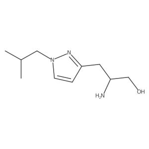 2-amino-3-[1-(2-methylpropyl)-1H-pyrazol-3-yl]propan-1-ol结构式