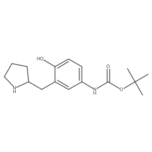 tert-butyl N-{4-hydroxy-3-[(pyrrolidin-2-yl)methyl]phenyl}carbamate结构式