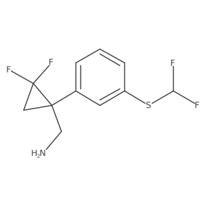 (1-{3-[(Difluoromethyl)sulfanyl]phenyl}-2,2-difluorocyclopropyl)methanamine结构式