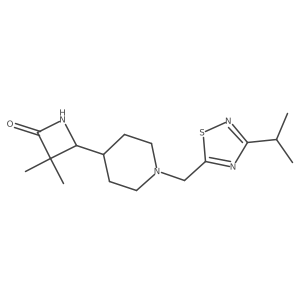 3,3-Dimethyl-4-(1-{[3-(propan-2-yl)-1,2,4-thiadiazol-5-yl]methyl}piperidin-4-yl)azetidin-2-one Structure
