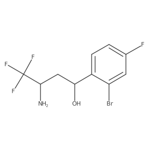 3-Amino-1-(2-bromo-4-fluorophenyl)-4,4,4-trifluorobutan-1-ol结构式