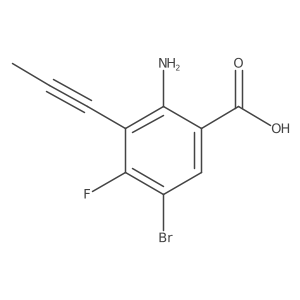 2-Amino-5-bromo-4-fluoro-3-(prop-1-yn-1-yl)benzoic acid Structure