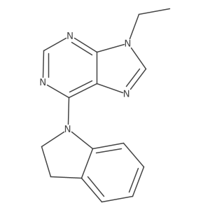 6-(2,3-dihydro-1H-indol-1-yl)-9-ethyl-9H-purine结构式