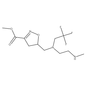 Methyl 5-({[2-(methylamino)ethyl](2,2,2-trifluoroethyl)amino}methyl)-4,5-dihydro-1,2-oxazole-3-carboxylate结构式