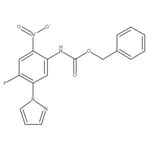 benzyl N-[4-fluoro-2-nitro-5-(1H-pyrazol-1-yl)phenyl]carbamate Structure