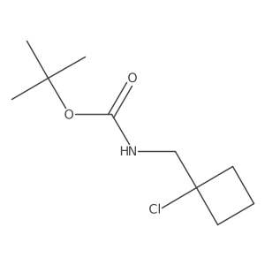 tert-butyl N-[(1-chlorocyclobutyl)methyl]carbamate结构式