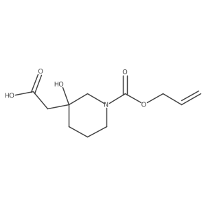 2-{3-Hydroxy-1-[(prop-2-en-1-yloxy)carbonyl]piperidin-3-yl}acetic acid结构式