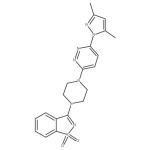 3-{4-[6-(3,5-dimethyl-1H-pyrazol-1-yl)pyridazin-3-yl]piperazin-1-yl}-1lambda6,2-benzothiazole-1,1-dione Structure