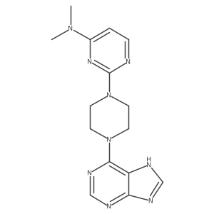 N,N-dimethyl-2-[4-(9H-purin-6-yl)piperazin-1-yl]pyrimidin-4-amine结构式