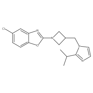 5-chloro-2-(3-{[2-(propan-2-yl)-1H-imidazol-1-yl]methyl}azetidin-1-yl)-1,3-benzoxazole结构式