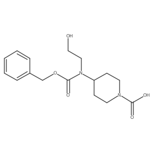 4-{[(Benzyloxy)carbonyl](2-hydroxyethyl)amino}piperidine-1-carboxylic acid结构式